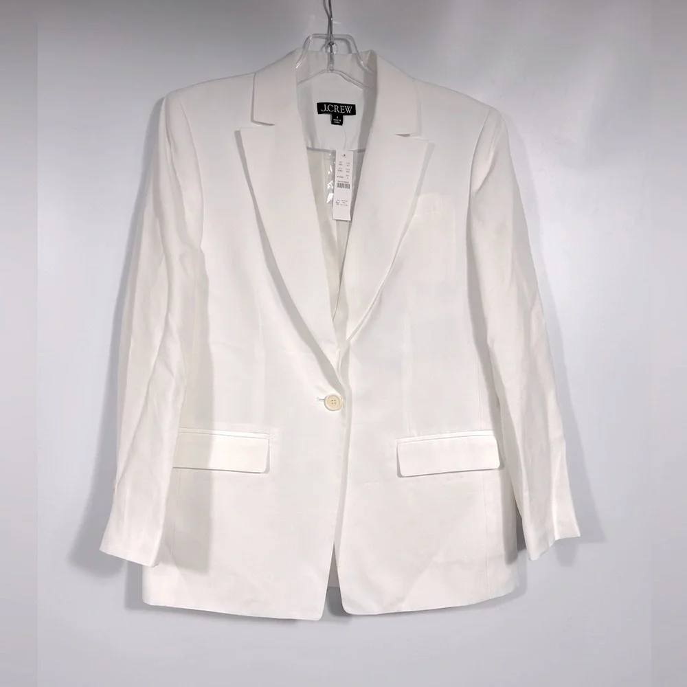 NEW J.Crew Tuxedo blazer in drapey viscose Size 0 White